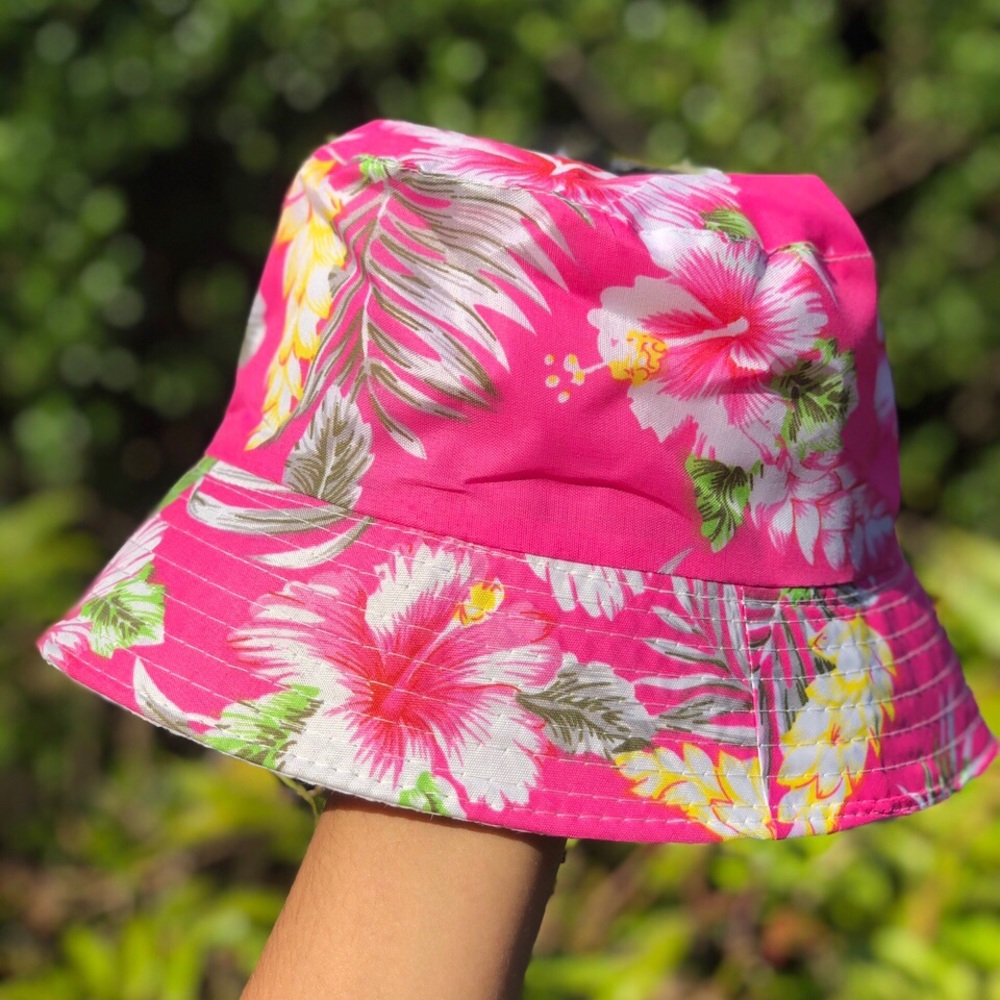 COPY - pink hawaiian bucket hat